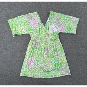 Lilly Pulitzer Romper Womens Medium‎ Green Fauna Parigi Knit Skort Romper Floral